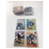 ASSORTED FOOTBALL CARDS IN CLEAR PROTECTIVE CASE