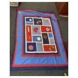 TWIN SIZE SPORTS THEME QUILT