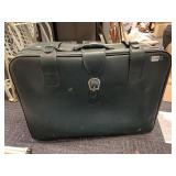 GREEN LEATHER SUITCASE 28 X 20 X 8