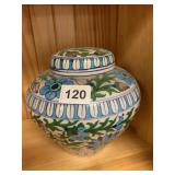 INDIA GLAZED POTTERY VASE 8IN DIAMETER