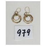 1/20TH 14K GOLD PIERCED DANGLE EARRINGS 1.85G