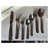 ONEIDA HAMMER FINISH FLATWARE SET SERVICE FOR 8