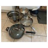 LIKE NEW NO STICK SKILLET, PASTA POT W/ INSERT