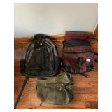 SWISS GEAR BACKPACK GREEN LEATHER NO PULL,