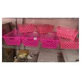 7 PINK ORGANIZER BASKETS