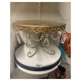 13" CAKE STAND METAL AND BLACK/WHITE