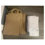 BAKERY BAGS AND BROWN BAGS WHITE ONES ARE 9" X 5"