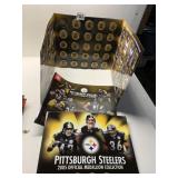 PITTS. STEELER COIN BOOK W/ COINS AND 2 WITHOUT