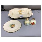 LENOX GOLD EDGE FLORAL PATTERN SALT PEPER AND