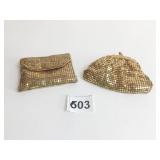 TWO GOLD TONE MESH COIN PURSES