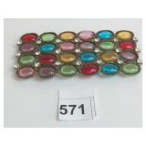 LARGE 5.5" X 2.5" MULTICOLORED BELT BUCKLE