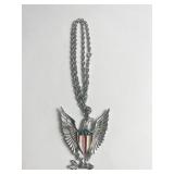 EAGLE SHIELD PENDANT NECKLACE ON CHAIN NECKLACE