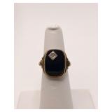 RING 10K GOLD SIZE 5.5 BLACK ONYX RING