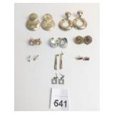 EARRINGS GOLD TONE CLIP ON SCREW BACK PIERCED