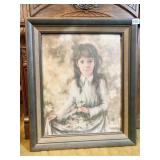 PRINT OF GIRL IN DRESS BY C. MITCHELL FRAMED