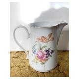 HAND PAINTED CERAMIC PITCHER MADE IN THE GERMAN