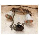 METAL HANGING LIGHT FIXTURE REVERSE PAINTED