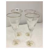 LENOX HANCOCK PLATINUM SET OF 4 GLASSES GOBLET