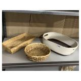 CLOTH BASKET AND WICKER BASKETS