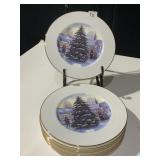 LENOX NEW ETERNITY CHRISTMAS PLATES SET OF 8