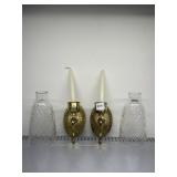 BRASS TONE CANDLE WALL SCONCES