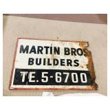 MARTIN BROS BUILTERS TE 5-6700 3