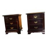 CHERRY NIGHTSTAND SINGLE DRAWER W/ GLASS TOPS 26"