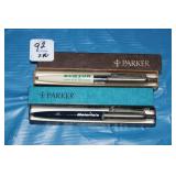 2 PARKER PENS IN BOXES W/ADVERT