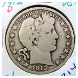 1912-D BARBER HALF DOLLAR