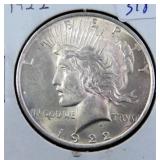 1922 PEACE SILVER DOLLAR