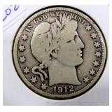 1912-D BARBER HALF DOLLAR