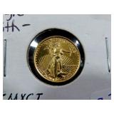 1991 - $5 GOLD BULLION COIN - 1/10 OZ. GOLD