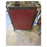 SMALL TOOL CABINET W/LAWNMOWER PART & ACC.