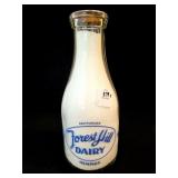 FOREST HILL DAIRY QUART GLASS MILK BOTTLE -