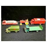 5 DINKY DIE CAST TOYS: TRUCKS AND TRACTOR