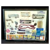 GREYHOUND BUS LINES COLLECTIBLES IN DISPLAY