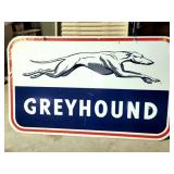 GREYHOUND METAL SIGN - 24" X 40" - DOUBLE SIDED