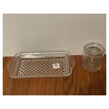 RELISH TRAY AND ROSE BOWL