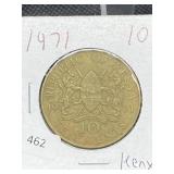 1971 KENYA 10 CENT