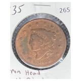 1835 (MATRON HEAD, SMALL 8 AND STARS) LARGE CENT