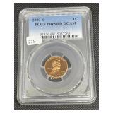 2000-S PROOF LINCOLN CENT (PCGS PR69 RED DCAM)