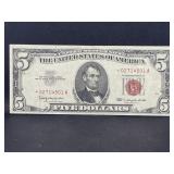 SERIES 1963 STAR REPLACEMENT RED SEAL $5 (NICE