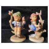 2 HUMMEL FIGURINES - GIRL IN TREE AND BOY IN TREE