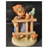 HUMMEL FIGURINE - GIRL AT FENCE WITH BIRD