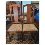 OAK DINING CHAIRS WITH BARLEY TWIST LEGS -