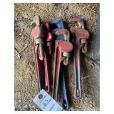 5 ASSORTED FULLER AND RIGID PIPE WRENCHES