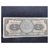 1958 MEXICO 1 PESOS NOTE