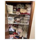 CONTENTS OF HALL CLOSET, SHEETS, TOWELS ETC