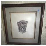 FRAMED PRINT CHEETA CUB 657 OF 750