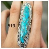 TURQUOISE COLOR RING SIZE 7